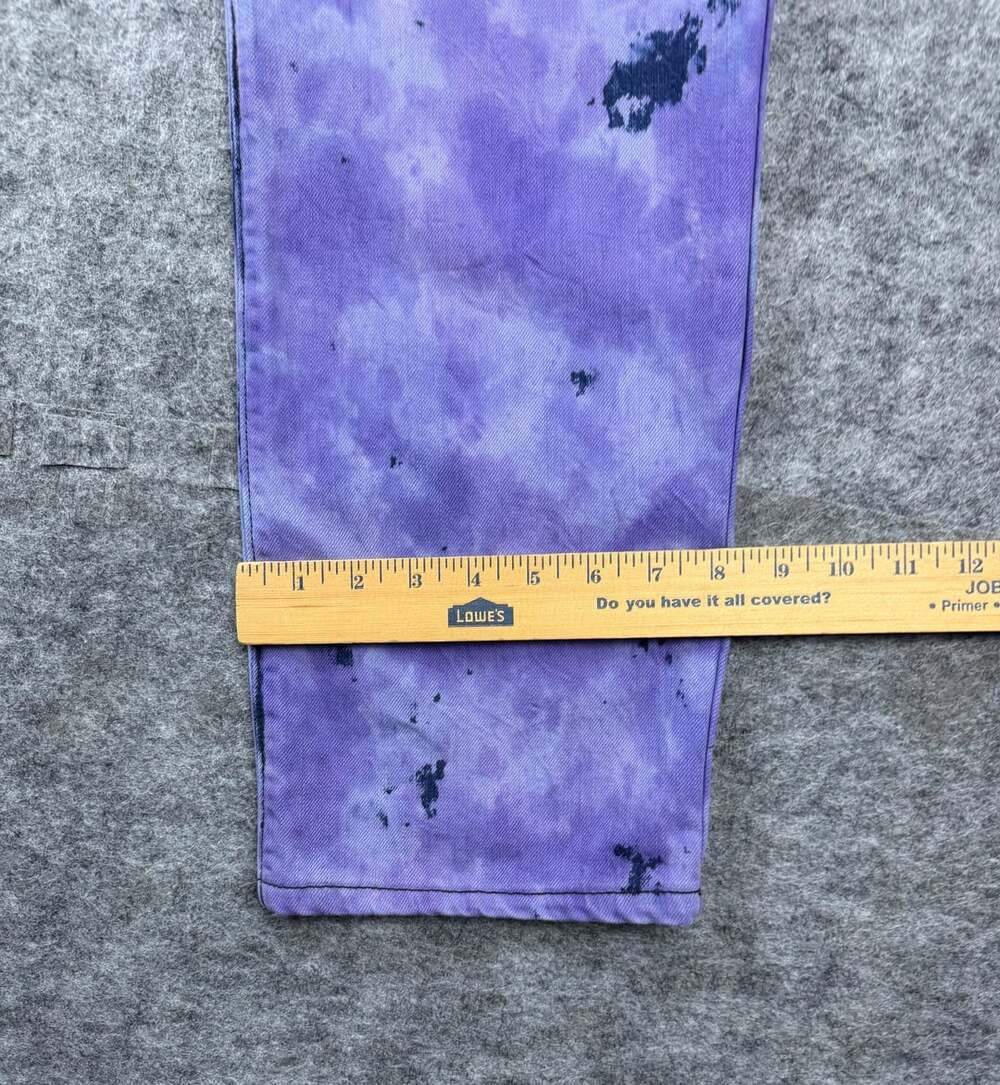 Robin's Jean Long Flap Jeans Purple Tie Dye Crystals Men’s Size 38 X 31 - Picture 6 of 10